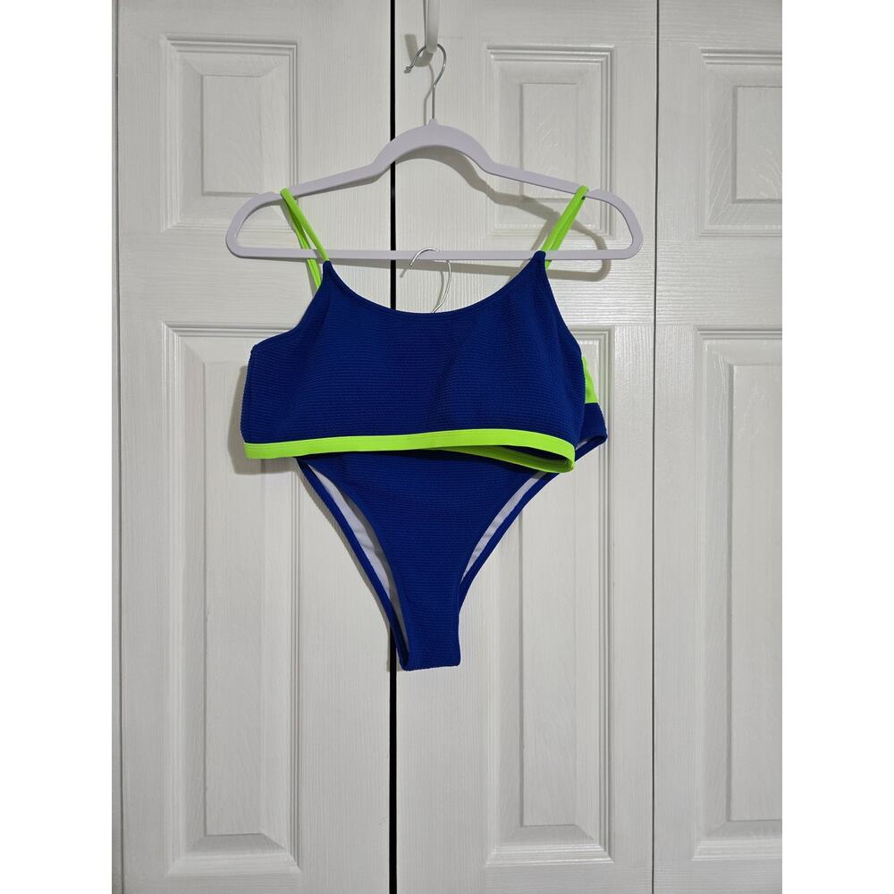 Unknown brand large women's blue and yellow bikini